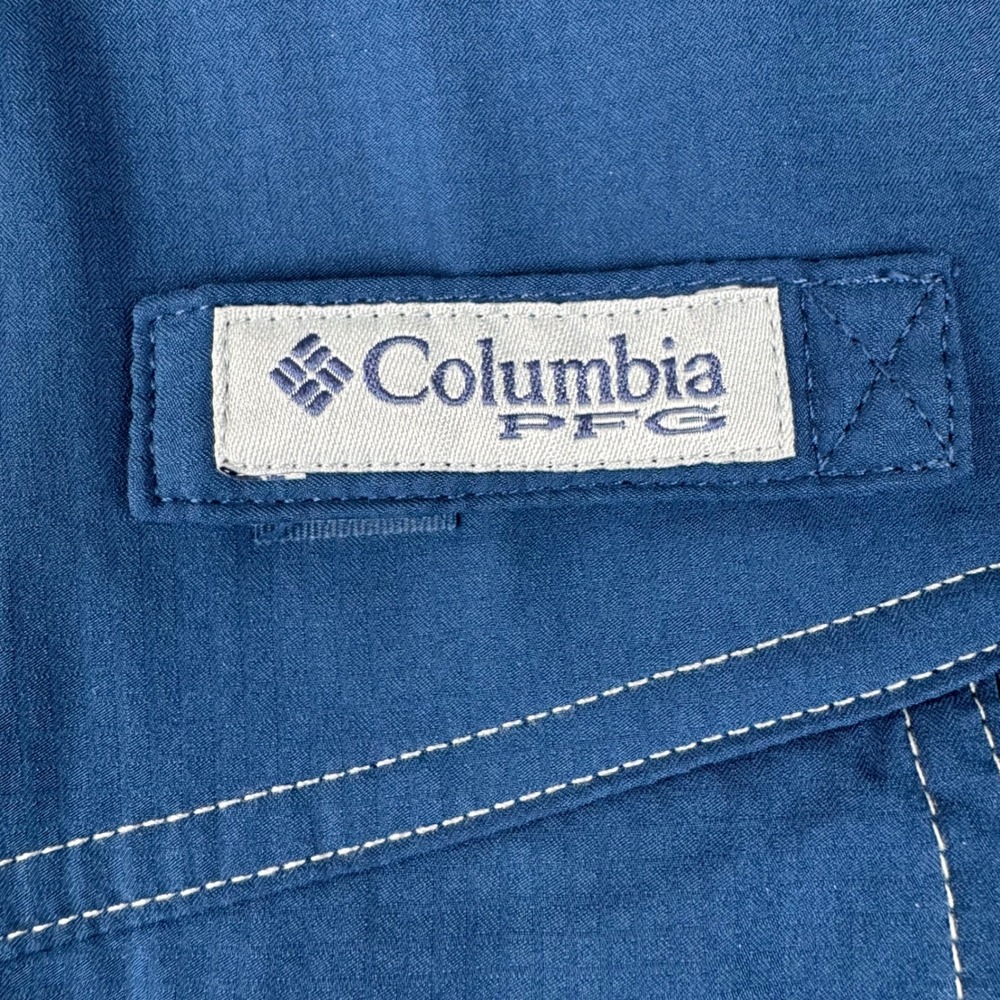 Columbia PFG Fishing Shirt Mens XXL Blue Short Sleeve Ventilated Omni-Shade - Picture 3 of 14